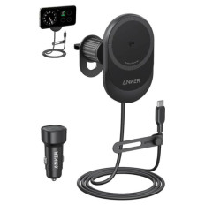 Anker MagGo brezžični avtopolnilec z vgrajenim USB-C kablom, 15W