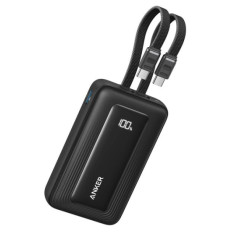 Anker Zolo Powerbank 20000 mAh, 45W z vgrajenima kabloma USB-C, črn