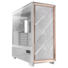 ANTEC Flux PRO White Full Tower okno leseno belo/rjavo gaming ohišje