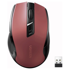 Brezžična miška UGREEN Bluetooth 5.0 in 2,4 Ghz z USB sprejemnikom - rdeča