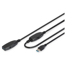 DIGITUS Active USB 3.0 (M) na USB 3.0 (Ž) SuperSpeed 10m črni podaljševalni kabel