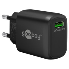 GOOBAY 18W USB-A QC črni polnilec