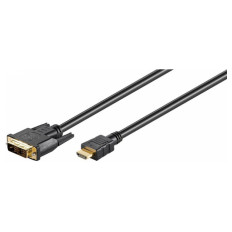 GOOBAY DVI-D (M) (18+1) na HDMI (M) 1,5m pozlačen črn kabel