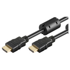 GOOBAY High Speed HDMI (M/M) 2.0 4K 60Hz 1,5m Ferit z Ethernet pozlačen črn kabel 
