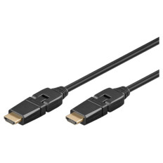 GOOBAY High Speed HDMI (M/M) 2.0 4K 60Hz 2m 360° vrtljiv z Ethernet pozlačen črn kabel