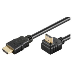 GOOBAY High Speed HDMI (M/M) 2.0 4K 60Hz 5m kotni 90° z Ethernet pozlačen črn kabel
