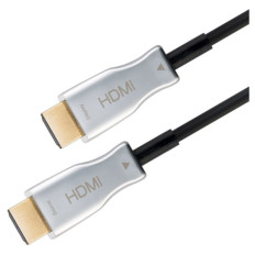 GOOBAY Optical Hybrid High Speed HDMI (M/M) 2.0 4K 60Hz 50m z Ethernet AOC pozlačen črn Optični Hibridni kabel