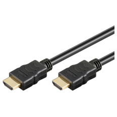 GOOBAY Soft High-Speed HDMI (M/M) 2.0 4K 60Hz 1m z Ethernet pozlačen črn kabel