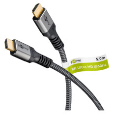 GOOBAY Ultra High Speed HDMI (M/M) 2.1 8K 60Hz 5m z Ethernet pozlačen, pleten z zaščito pred pregibanjem kabel