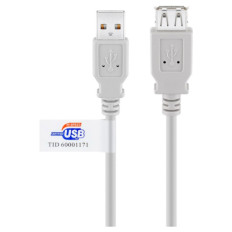 GOOBAY USB-A 2.0 (M) na USB 2.0 (Ž) Hi-Speed 5m beli podajševalni kabel