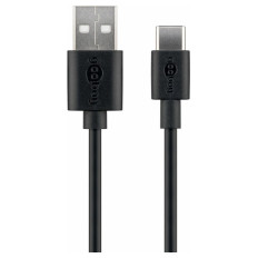 GOOBAY USB-C na USB-A 2.0 (M) 1m črn polnilni in sync kabel