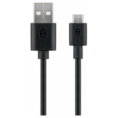 GOOBAY USB (Type A) na microUSB (Type B) 0,5m črn polnilni kabel