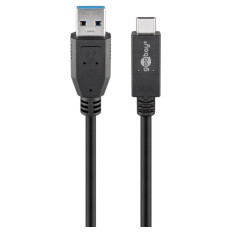 GOOBAY USB-A 3.0 na USB-C 0,5m 60W črn podatkovni polnilni kabel