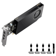 Grafična kartica RTX A400 PNY Low profile - 4GB GDDR6  | 4xmDisplayport 1.4a (priloženi adapterji) (VCNRTXA400-PB)