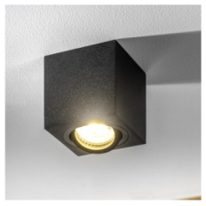 GTV stropna svetilka AVEIRO BIS 1xGU10 230V IP20 oglata, črna