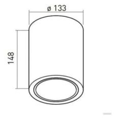 GTV stropna svetilka DRAGO 1xE27 230V IP20, črna
