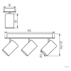 GTV stropna svetilka VENETO 3xGU10 230V IP20, črna