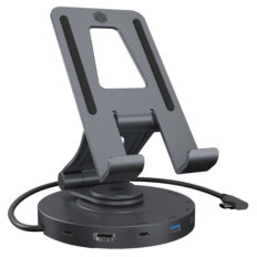 IcyBox IB-TH100-DK vrtljiv nosilec za tablico ali telefon z USB-C priključkom