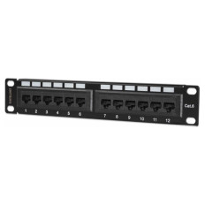 INTELLINET 1U 12-port UTP Cat6 črn patch panel