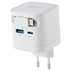 Intenso 65W GaN napajalnik z vgrajenim kablom USB-C, bel