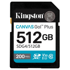 KINGSTON Canvas Go! Plus SD 512GB Class10 UHS-I U3, V30, 4K UHD SDG4/512GB spominska kartica