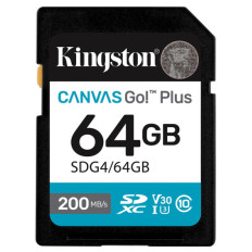 KINGSTON Canvas Go! Plus SD 64GB Class10 UHS-I U3, V30, 4K UHD SDG4/64GB spominska kartica