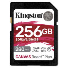 KINGSTON Canvas React Plus V60 SD 256GB Class10 UHS-II SDR2V6/256GB spominska kartica