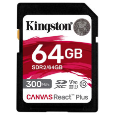 KINGSTON Canvas React Plus SD 64GB Class10 UHS-II SDR2/64GB spominska kartica