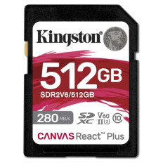 KINGSTON Canvas React Plus V60 SD 512GB Class10 UHS-II SDR2V6/512GB spominska kartica