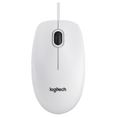 Logitech B100 optična miška, USB, bela