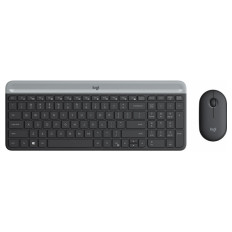 LOGITECH MK470 Slim Combo brezžična grafitna tipkovnica + miška 