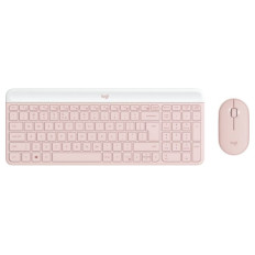 Logitech Slim Wireless Combo MK470, SLO gravura, roza