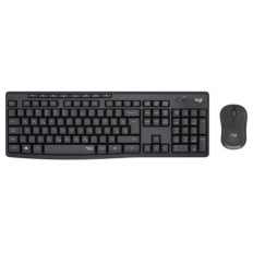 Logitech tipkovnica +miška brezžična Desktop MK295 SLO - grafitna barva SLO, silent