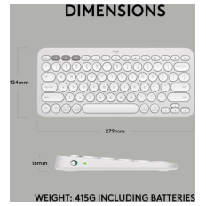 Logitech Tipkovnica Pebble Keys 2 K380s Multi-Device, bela, SLO g.