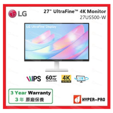 Monitor LG 68,6 cm (27,0") 27US500-W 3840x2160 IPS 5ms 2xHDMI DisplayPort  3H DCI-P3-90% FreeSync HDR10
