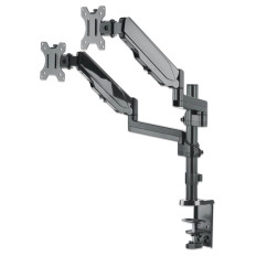 Namizni nosilec za 2 monitja 17''-32'' MANHATTAN, 8kg,dvo sklepni, plinska vzmet