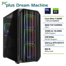 PCPLUS Dream Machine Ultra 7 265KF 32GB 2TB SSD RTX 5070Ti 16GB gaming namizni računalnik