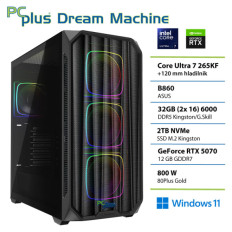 PCPLUS Dream Machine Ultra 7 265KF 32GB 2TB SSD RTX 5070 12GB Windows 11 Home gaming namizni računalnik