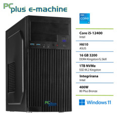 PCPLUS e-machine i5 12400 16GB 1TB SSD Windows 11 Home namizni računalnik