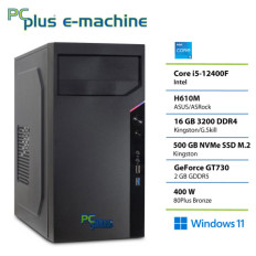 PCPLUS e-machine i5 12400F 16GB DDR5 500GB SSD GT730 Windows 11 Pro namizni računalnik 