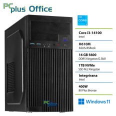 PCPLUS e-office i3 14100 16GB DDR5 1TB SSD Windows 11 Home namizni računalnik