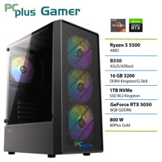PCPLUS Gamer Ryzen 5 5500 16GB 1TB SSD RTX 5050 8GB gaming namizni računalnik