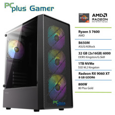 PCPLUS Gamer Ryzen 5 7600 32GB 1TB SSD RX 9060XT 8GB gaming namizni računalnik