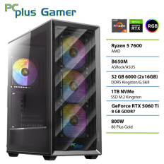 PCPLUS Gamer Ryzen 5 7600 32GB 1TB SSD RTX 5060Ti 8GB gaming namizni računalnik