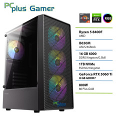 PCPLUS Gamer Ryzen 5 8400F 16GB 1TB RTX 5060Ti 8GB gaming namizni računalnik