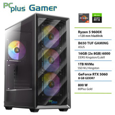 PCPLUS Gamer Ryzen 5 9600X 16GB 1TB SSD RTX 5060 8GB gaming namizni računalnik