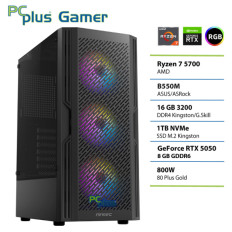 PCPLUS Gamer Ryzen 7 5700 16GB 1TB SSD RTX 5050 8GB gaming namizni računalnik