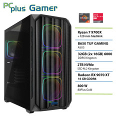 PCPLUS Gamer Ryzen 7 9700X 32GB 2TB SSD RX 9070XT gaming namizni računalnik