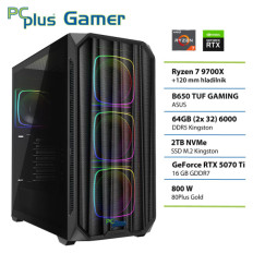 PCPLUS Gamer Ryzen 7 9700X 64GB 2TB SSD RTX 5070Ti 16GB gaming namizni računalnik