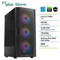PCPLUS Storm Core i5 12400F 16GB 1TB SSD RTX 5050 8GB gaming namizni računalnik
